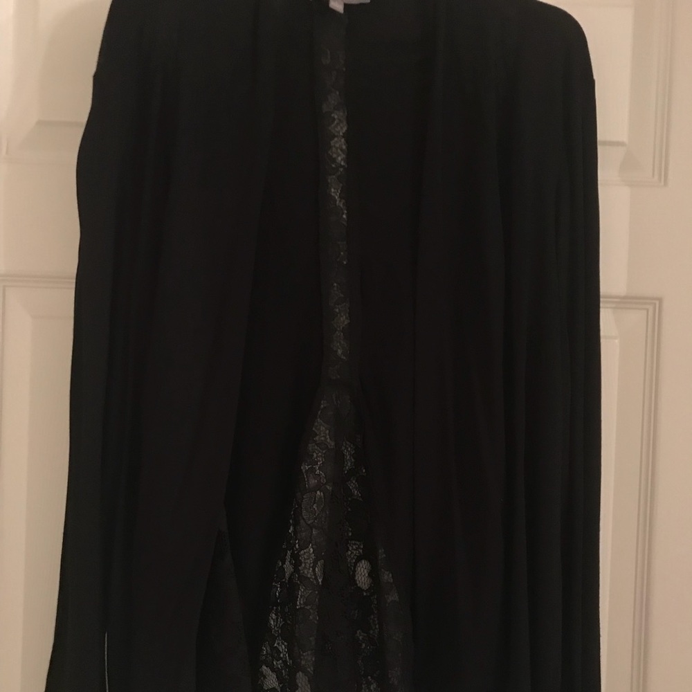 Black cover up jacket w/lace